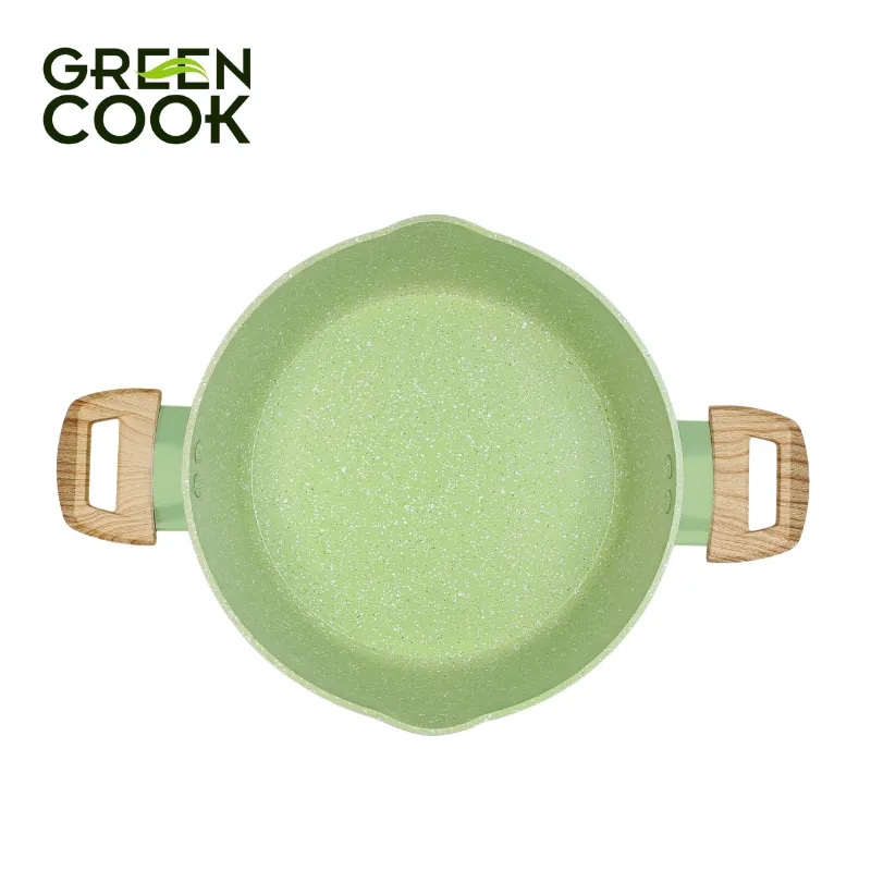 Ảnh Nồi đúc men đá ceramic miệng rót đáy từ 9 lớp chống dính PFOA free Green Cook 4
