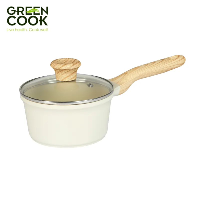 Ảnh Nồi đúc men gốm Green Cook IVORY chông dính PFOA free - Dùng cho mọi loại bếp GCS233 1