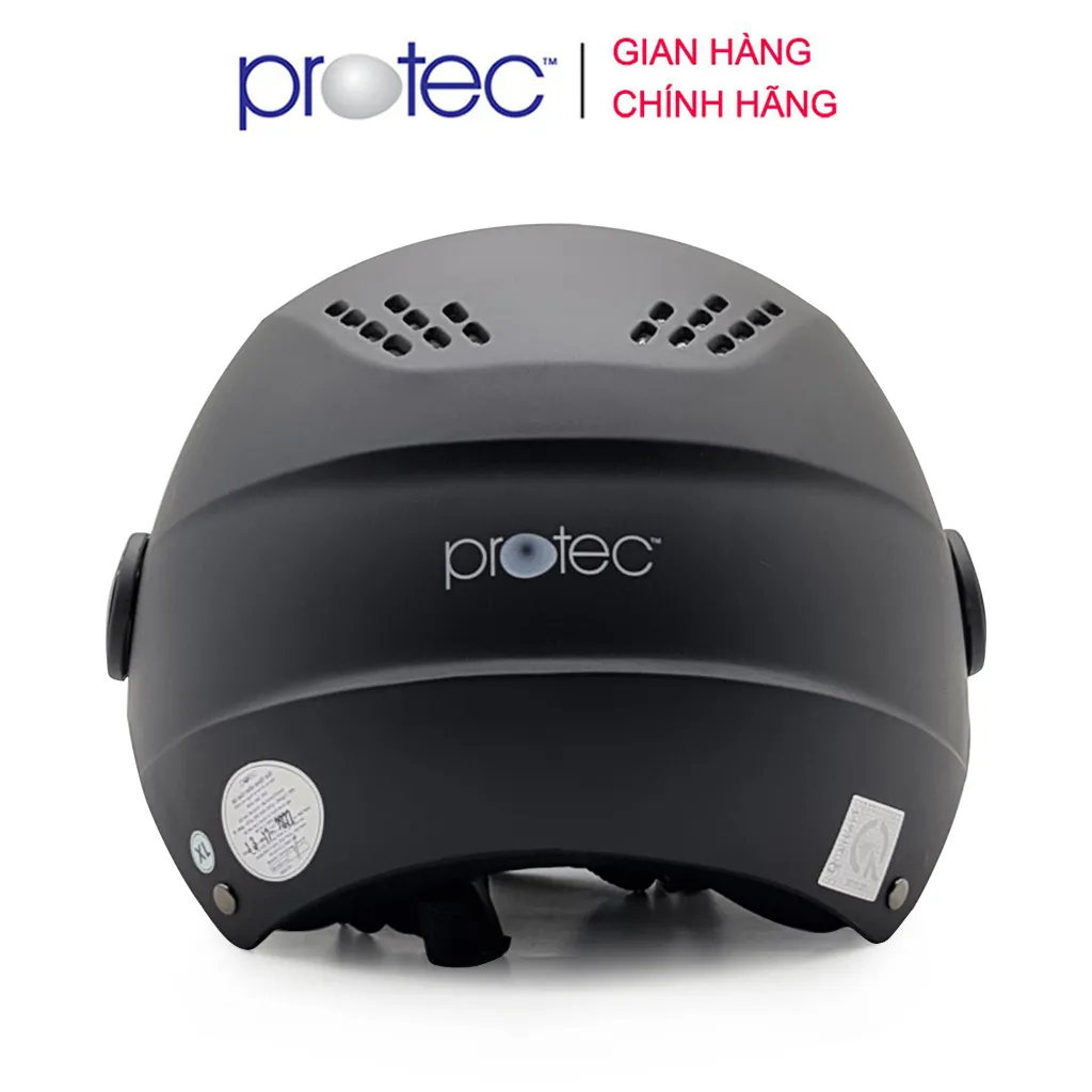 Ảnh Nón bảo hiểm 1/2 đầu có kính Protec VIC, size lớn, độ che phủ sâu hơn 2
