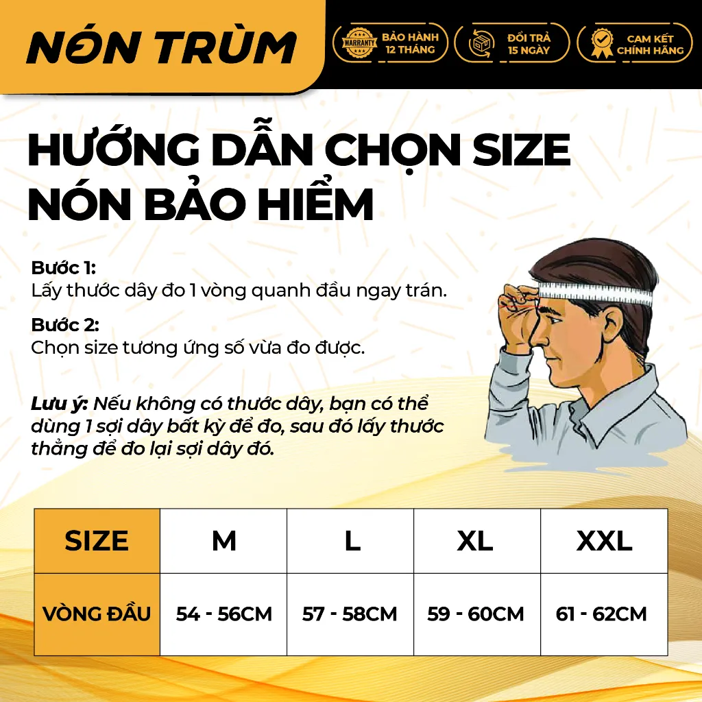 Ảnh Nón bảo hiểm 3/4 ROYAL M139 có kính âm màu vàng nghệ cam bóng 3
