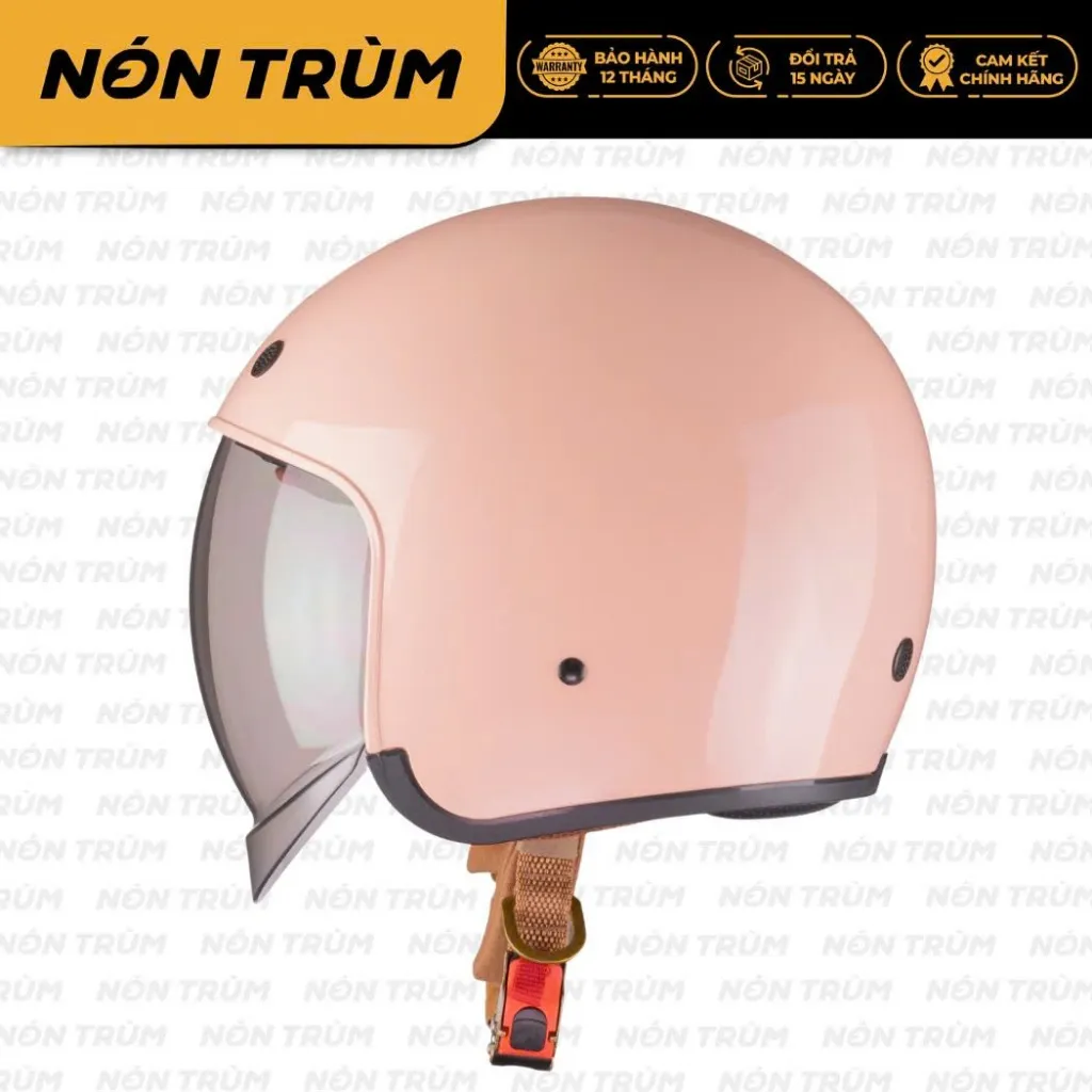 Ảnh Nón bảo hiểm 3/4 Royal M139 có kính âm màu hồng bóng mới 2025 chính hãng tại Nón Trùm 3