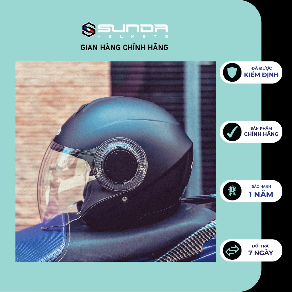 Ảnh Nón bảo hiểm 3/4 SUNDA 621 chính hãng - nhiều màu 1