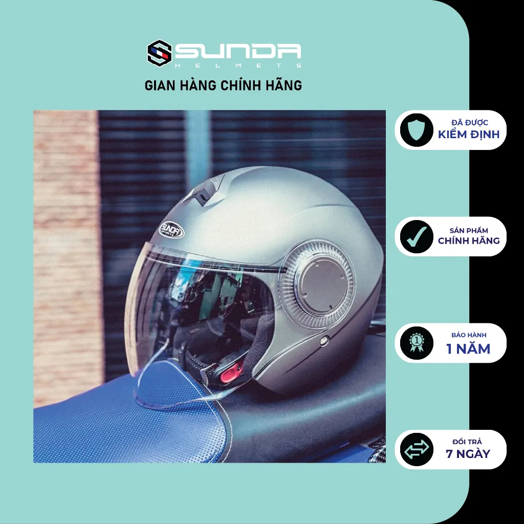 Ảnh Nón bảo hiểm 3/4 SUNDA 621 chính hãng - nhiều màu 3