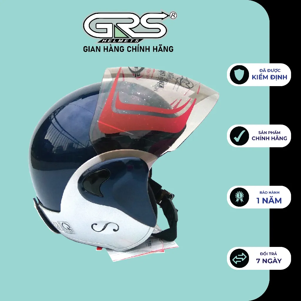 Ảnh Nón bảo hiểm ¾ GRS A318K kính lớn – nhiều màu 1
