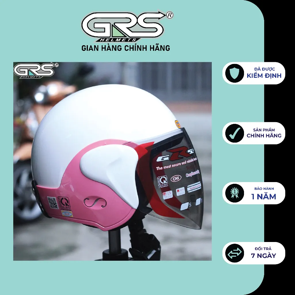 Ảnh Nón bảo hiểm ¾ GRS A318K kính lớn – nhiều màu 2