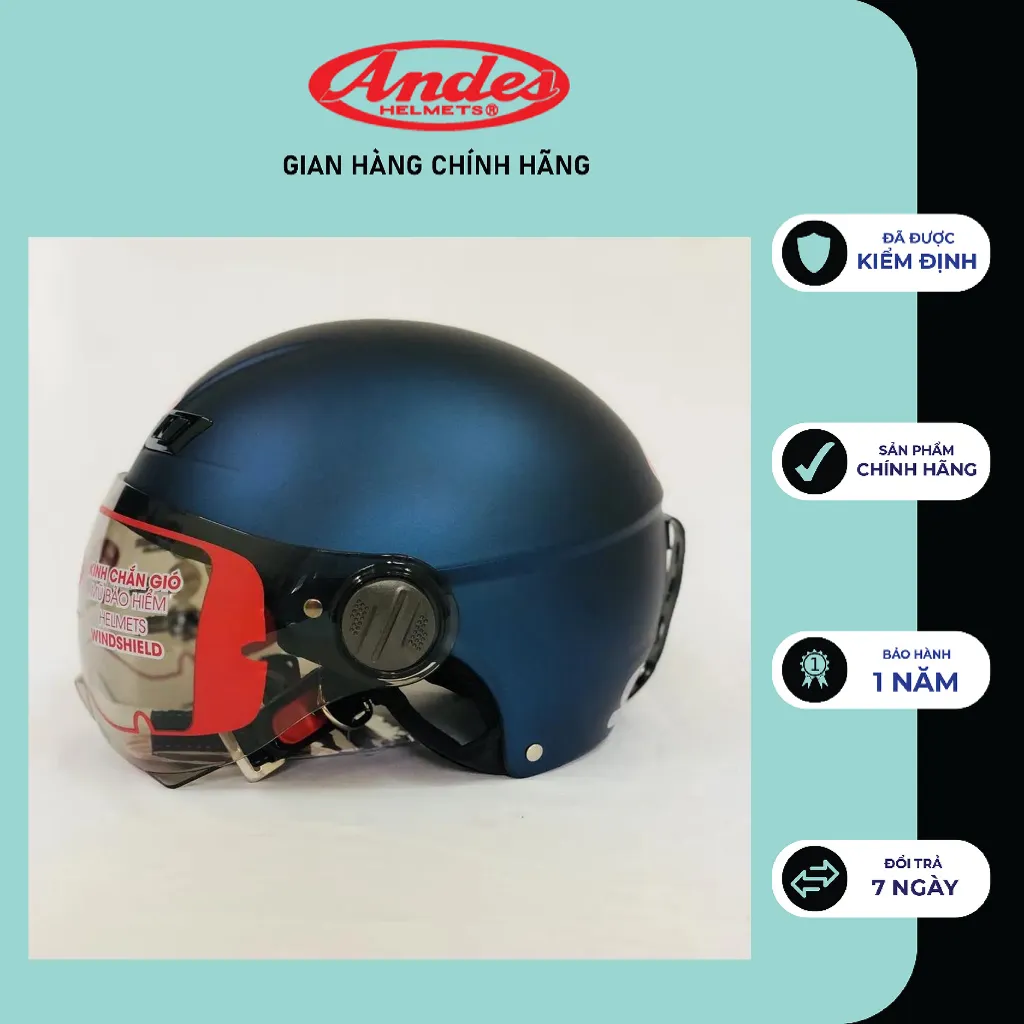 Ảnh Nón bảo hiểm nửa đầu ANDES 109K size lớn 2