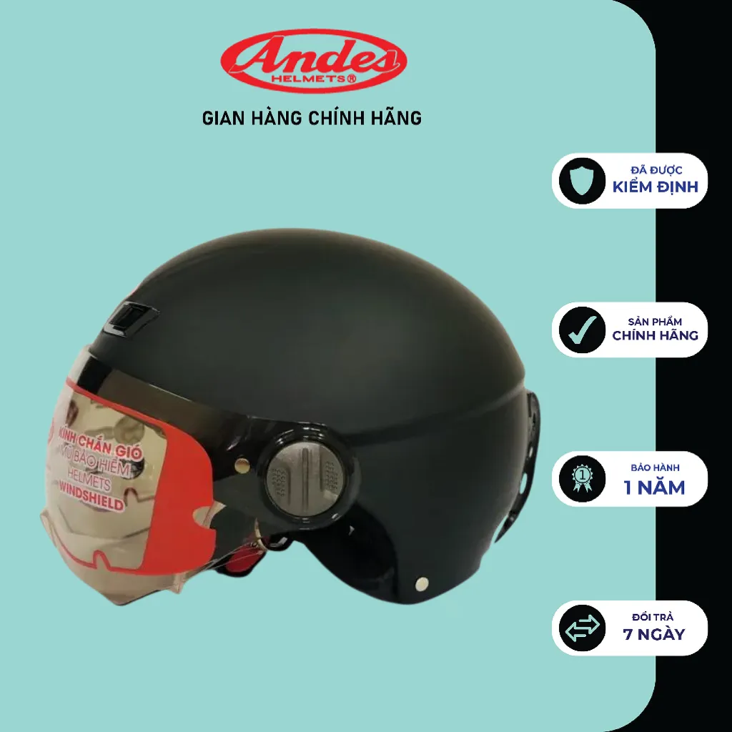 Ảnh Nón bảo hiểm nửa đầu ANDES 109K size lớn 3