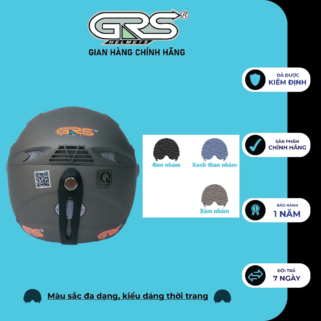 Ảnh Nón bảo hiểm nửa đầu GRS A966K 2 Kính – Vệ sĩ chống tia cực tím, chống mưa bụi 1