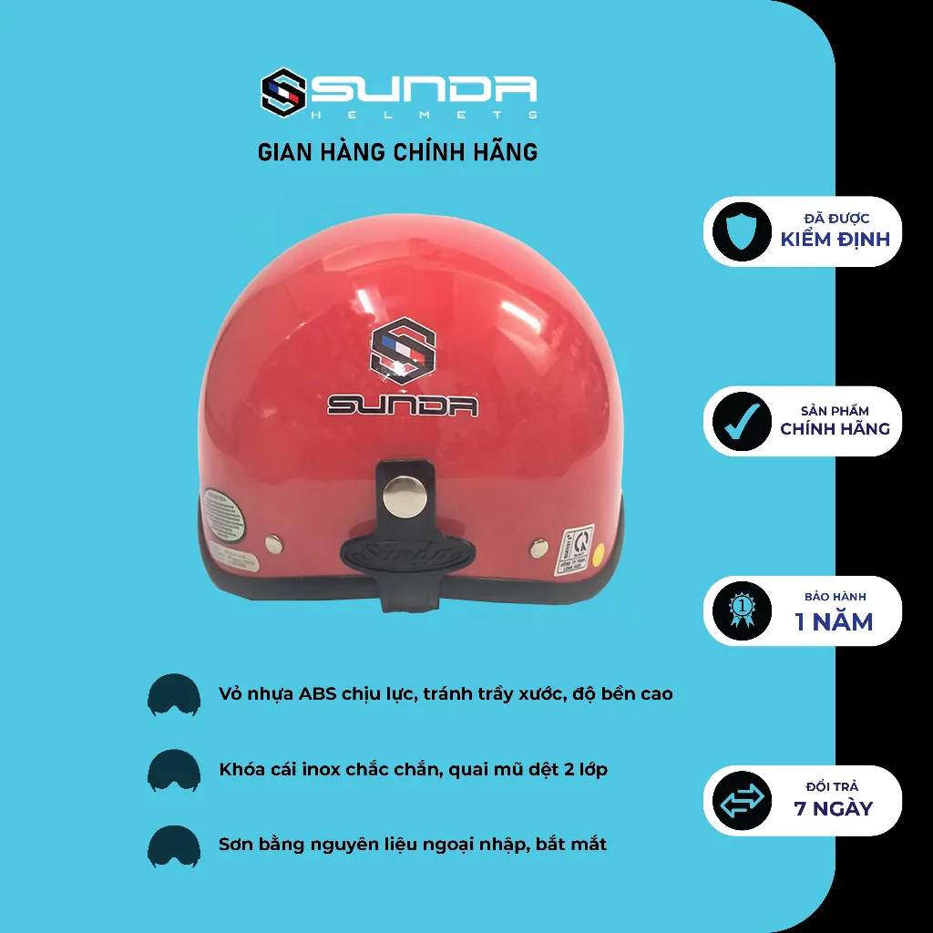 Ảnh Nón bảo hiểm nửa đầu SUNDA HALYA kèm lưỡi trai 4