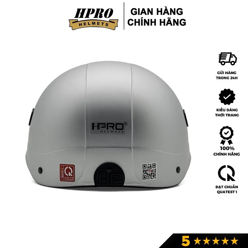 Ảnh Nón bảo hiểm thời trang Hpro helmet, có lỗ thông gió, kiểu dáng trẻ trung năng động, màu bạc cá tính, Freeside (52-56cm) 4