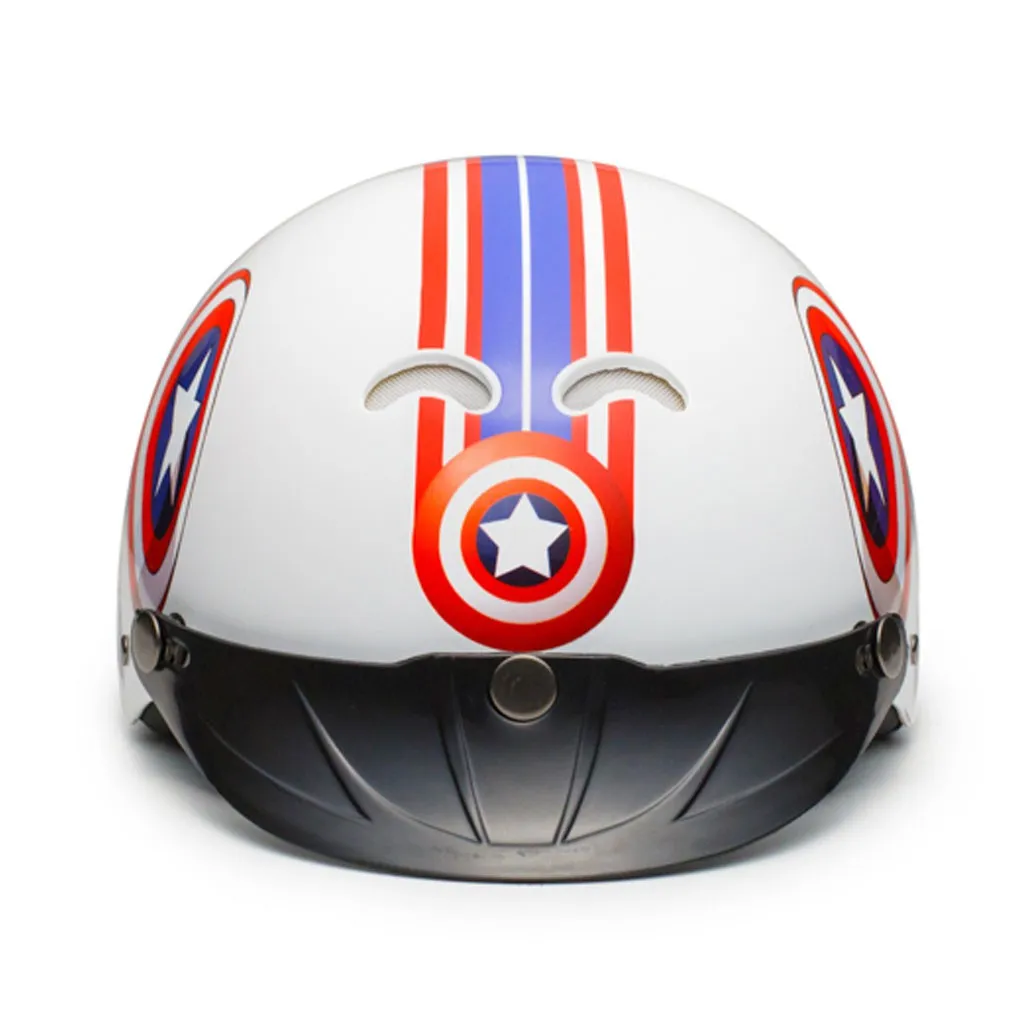 Ảnh Nón Bảo Hiểm Trẻ Em 1/2 Đầu Protec Kitty, Họa Tiết Siêu Anh Hùng Captain American 2