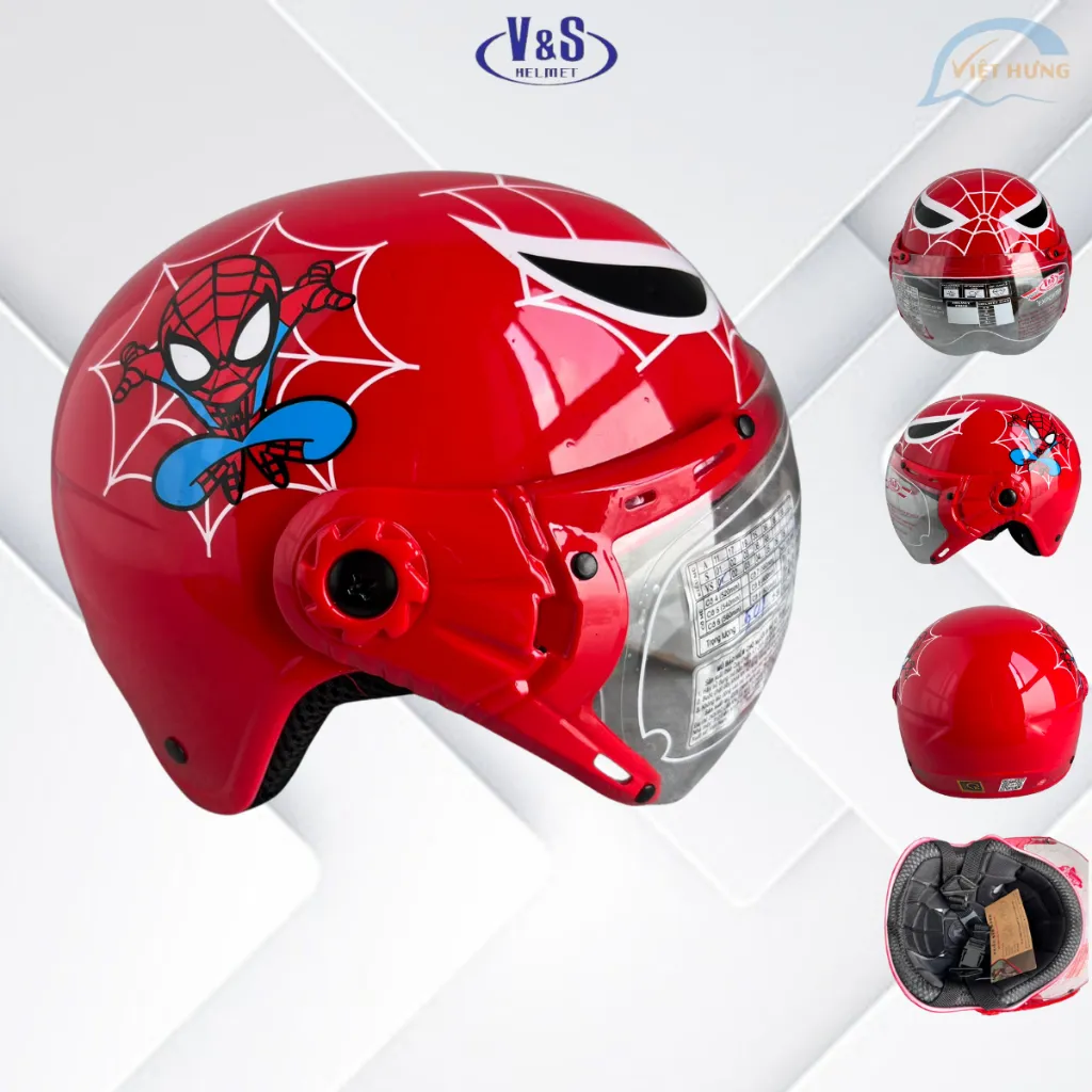 Ảnh Nón Bảo Hiểm Trẻ Em Có Kính Dành Cho Bé Từ 2 - 5 tuổi - V&S Helmet - Siêu nhân - Among US - Kitty - VS103KS 4