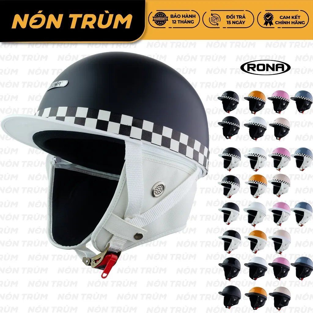 Ảnh Nón bảo hiểm xe máy 1/2 Rona Bosozoku Plus phong cách Nhật Bản dành cho cả nam và nữ tại Nón Trùm 1