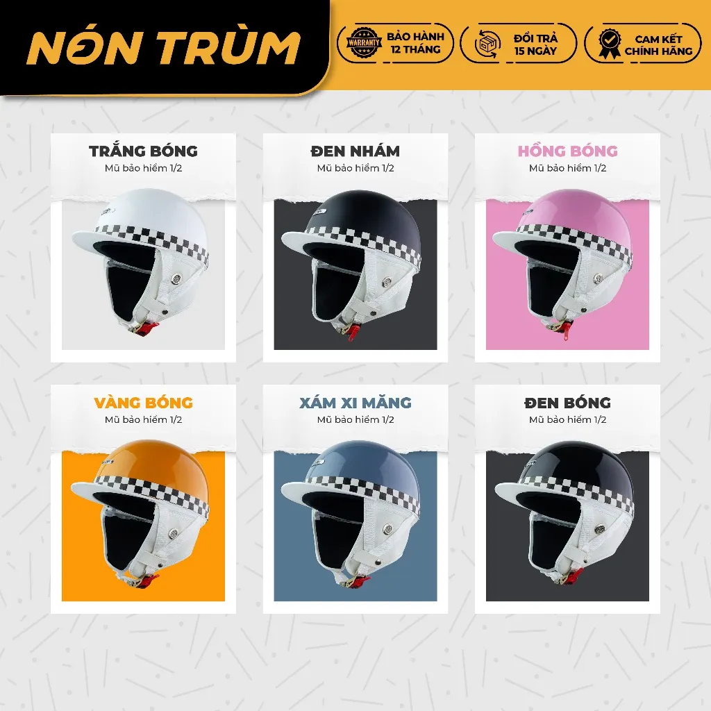 Ảnh Nón bảo hiểm xe máy 1/2 Rona Bosozoku Plus phong cách Nhật Bản dành cho cả nam và nữ tại Nón Trùm 2