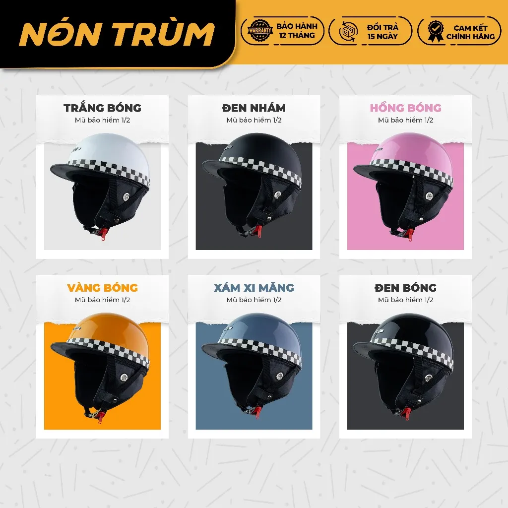 Ảnh Nón bảo hiểm xe máy 1/2 Rona Bosozoku Plus phong cách Nhật Bản dành cho cả nam và nữ tại Nón Trùm 4