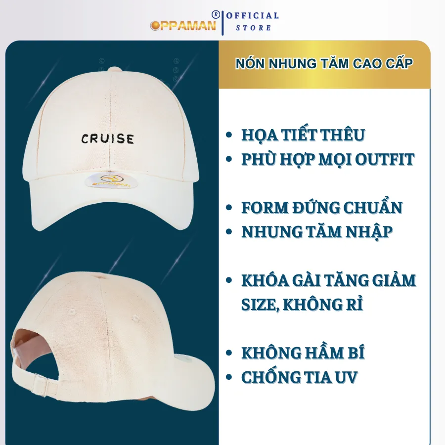 Review Nón Kết Nam Nữ OPPAMAN ON4: Mũ Lưỡi Trai Vải Nhung Hàn Quốc Cao Cấp, Đẹp Xịn