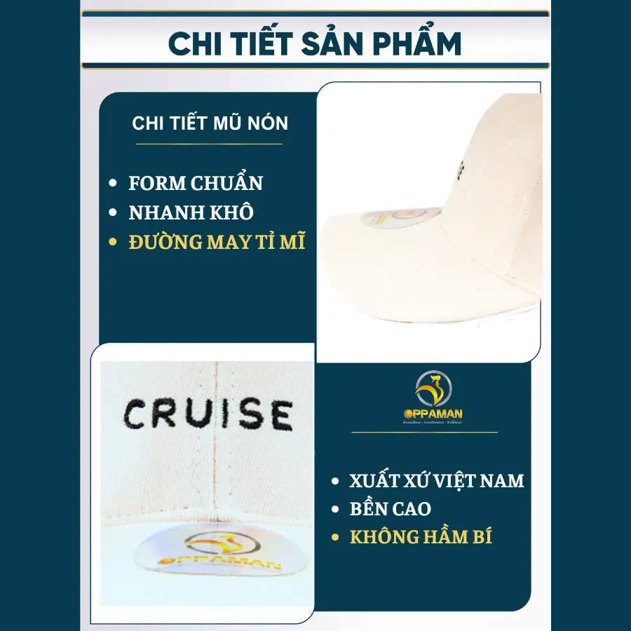 Ảnh Nón kết nam đẹp xịn mũ lưỡi trai nam nữ cao cấp hàn quốc mũ cruise vải nhung mát cao cấp ON4 OPPAMAN 4