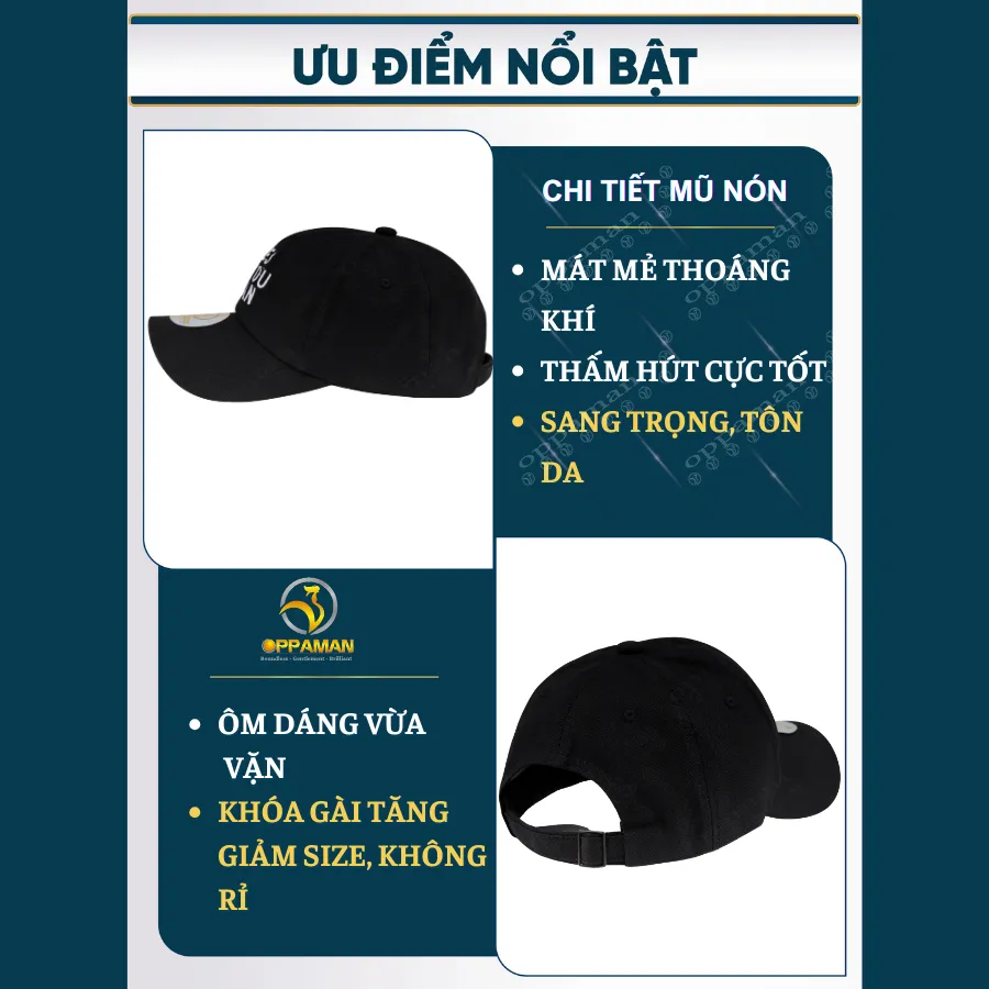 Ảnh Nón kết nam màu đen nón kết đẹp ngầu xịn thời trang trơn nón kết kaki hàn quốc thể thao ON2 OPPAMAN 2