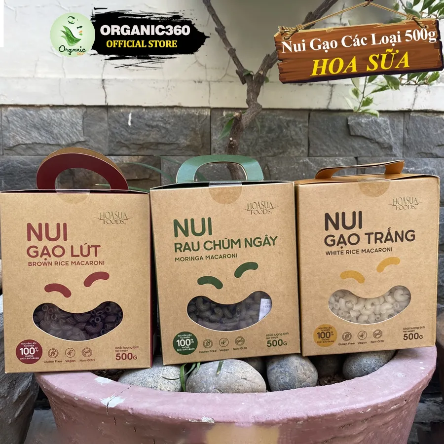 Ảnh Nui Gạo Lứt, Gạo Trắng, Chùm Ngây HOA SỮA Ăn Kiêng Eat Clean Thực Dưỡng 500g 1