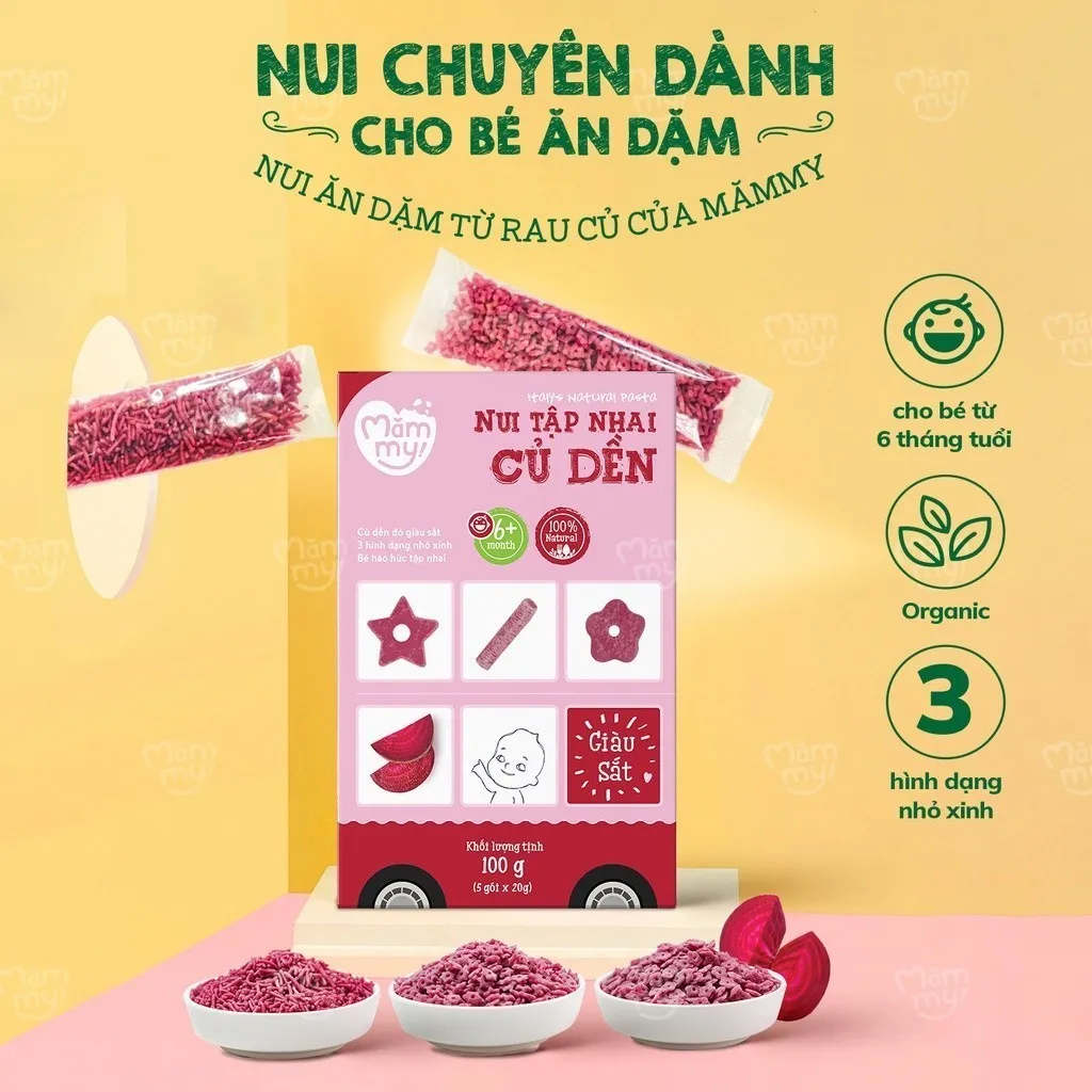 Ảnh Nui mini rau củ Mămmy cho bé mới ăn dặm tập nhai trên 6 tháng, 100g 4