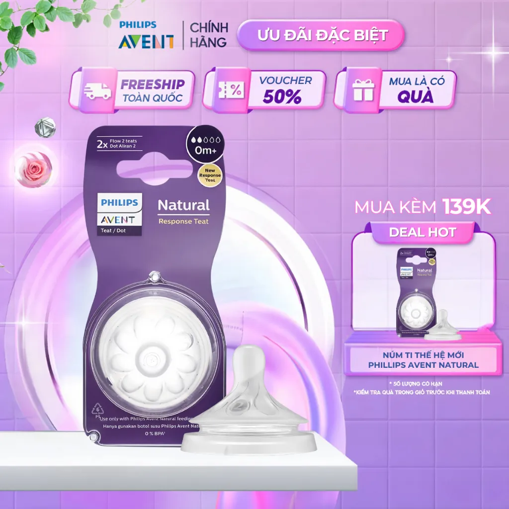 Ảnh Núm Ti Philips Avent Natural Cổ Rộng Đủ Size, Núm Ty Mô Phỏng Tự Nhiên Cho Trẻ Sơ Sinh Chính Hãng 1