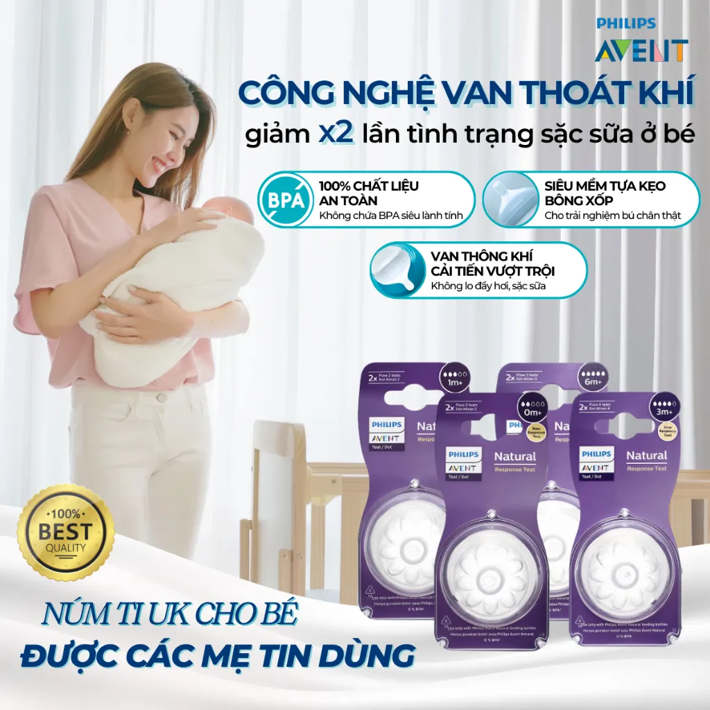 Ảnh Núm Ti Philips Avent Natural Cổ Rộng Đủ Size, Núm Ty Mô Phỏng Tự Nhiên Cho Trẻ Sơ Sinh Chính Hãng 2