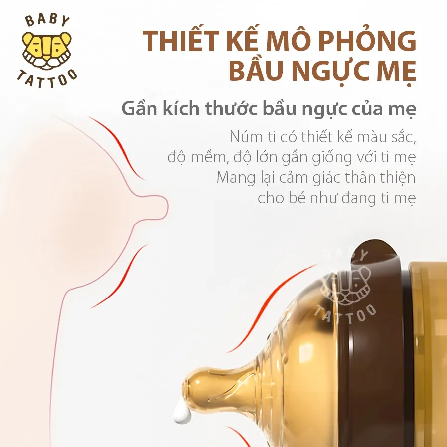 Ảnh Núm Ti Silicone Nano Bạc Kháng Khuẩn Thay Thế Cho Bình Sữa Silicone Nano Bạc BABY TATTOO, Núm Ti Mềm Dẻo Đàn Hồi Cao 3