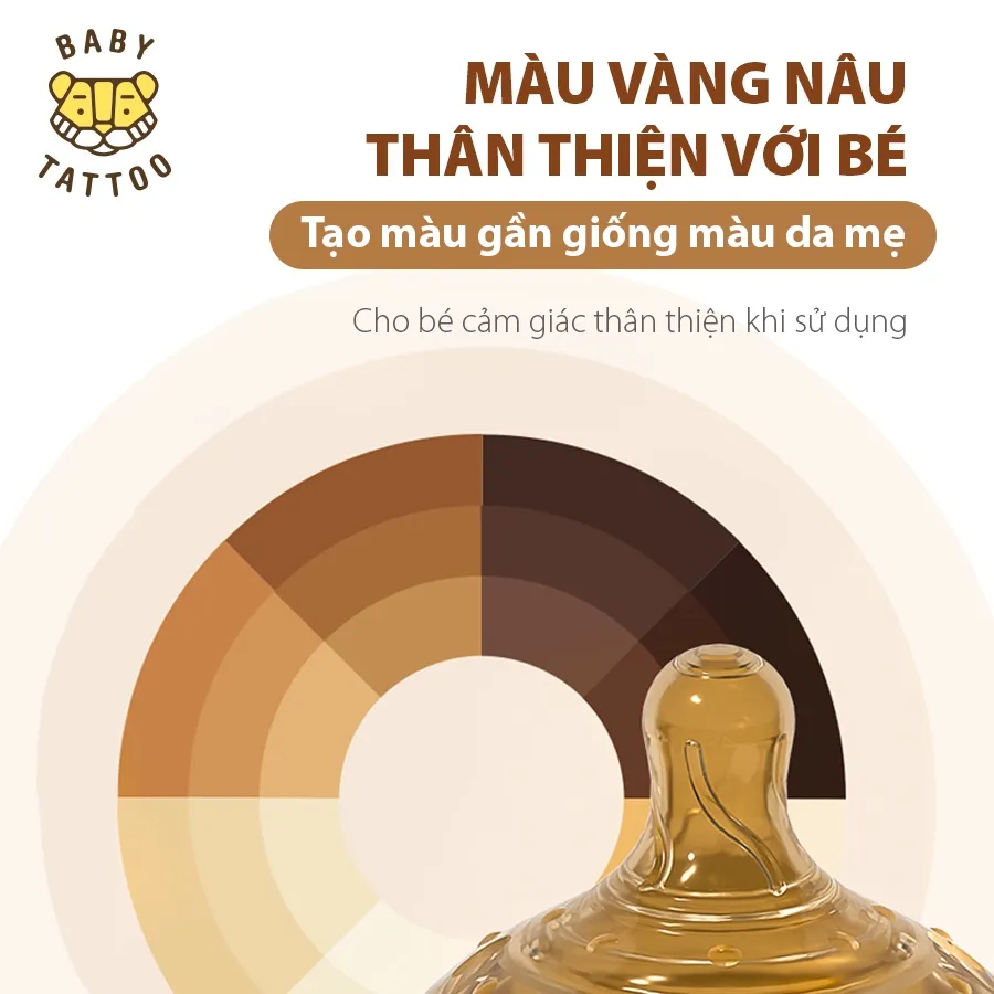 Ảnh Núm Ti Silicone Nano Bạc Kháng Khuẩn Thay Thế Cho Bình Sữa Silicone Nano Bạc BABY TATTOO, Núm Ti Mềm Dẻo Đàn Hồi Cao 4