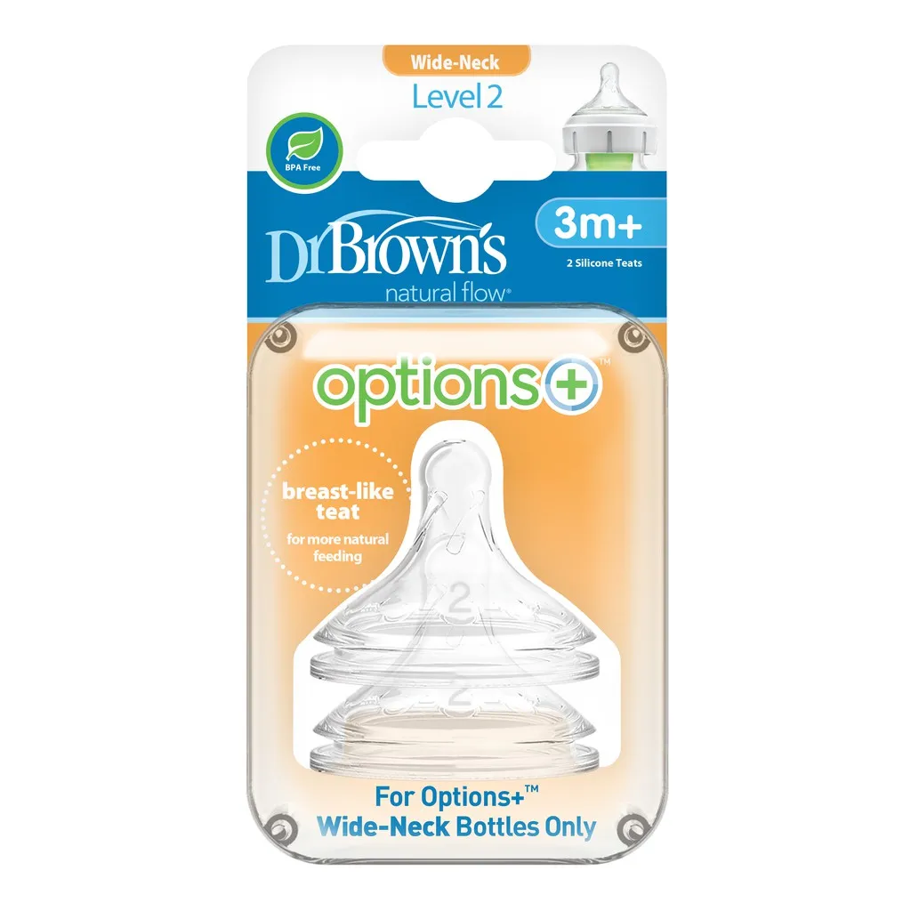 Ảnh Núm Ty cổ rộng Dr.Brown's dòng Option Plus ( Mô Phỏng Ty Mẹ Tự Nhiên - Cam kết hàng chính hãng) 3