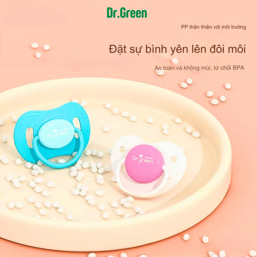 Ảnh Núm Vú Giả Cho Bé Dr.Green 0 - 6 -12 - 24 Tháng | Bé Sơ Sinh | Silicon Siêu Mềm Cho Bé Ngủ Yên 2