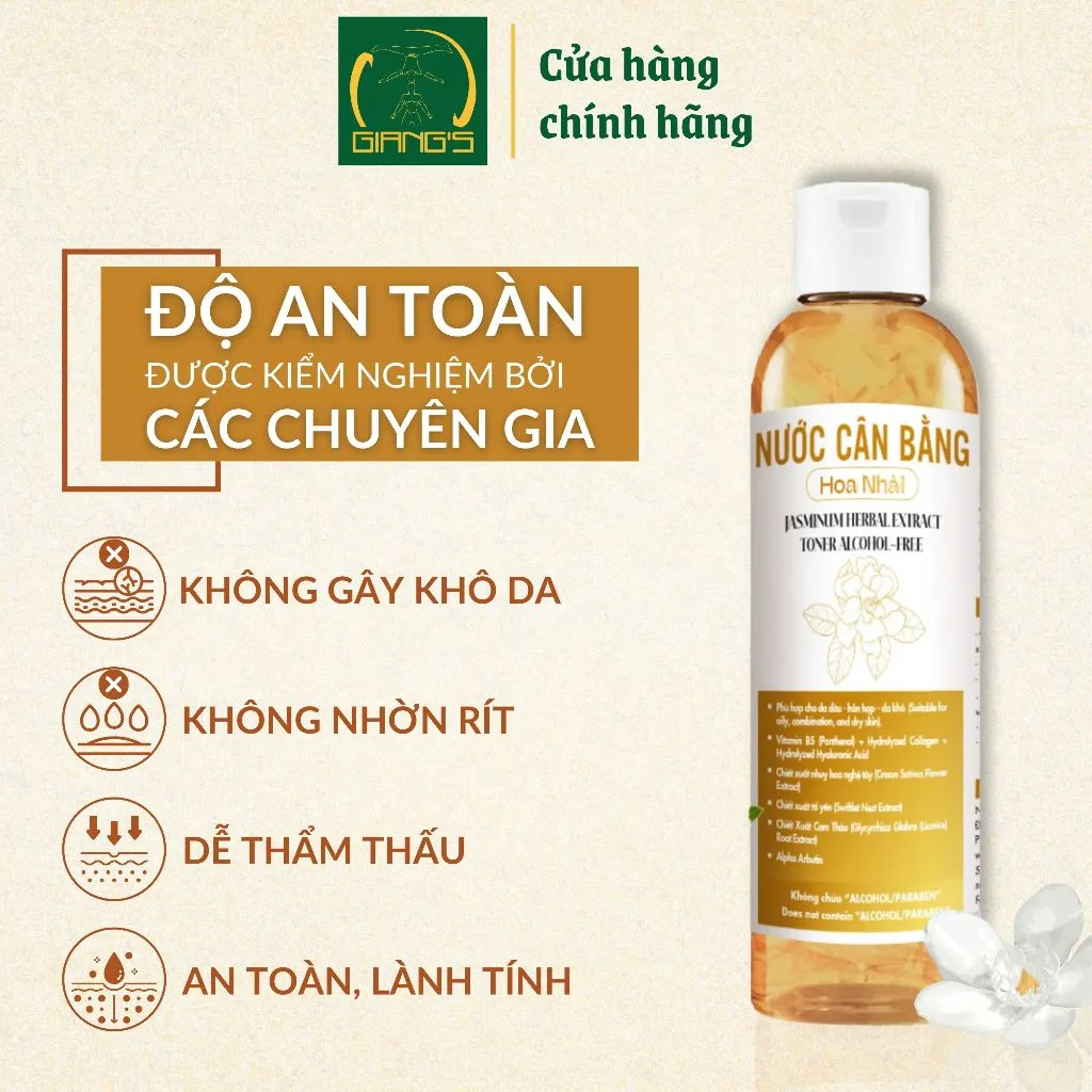 Ảnh Nước cân bằng (toner) giàu khoáng dành cho da hỗ hợp JASMINUM HERBAL EXTRACT TONER ALCOHOL-FREE 200ml - Giang's 1