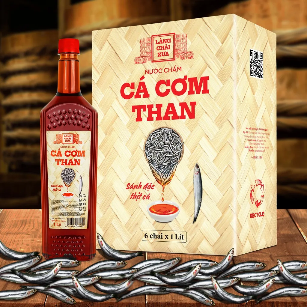 Ảnh Nước Chấm Cá Cơm Than Làng Chài Xưa chai nhựa cao cấp 1 lít/chai Đặc Biệt Thanh Dịu An toàn Tiết Kiệm 3