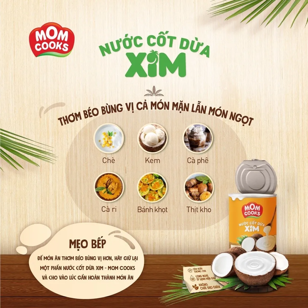 Ảnh Nước Cốt Dừa Mom Cooks 400ml/lon 1