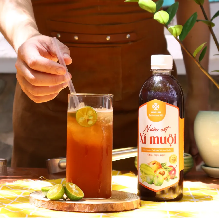 Ảnh Nước cốt xí muội Hồng Lam chai (500ml). Có vị chua ngọt 2