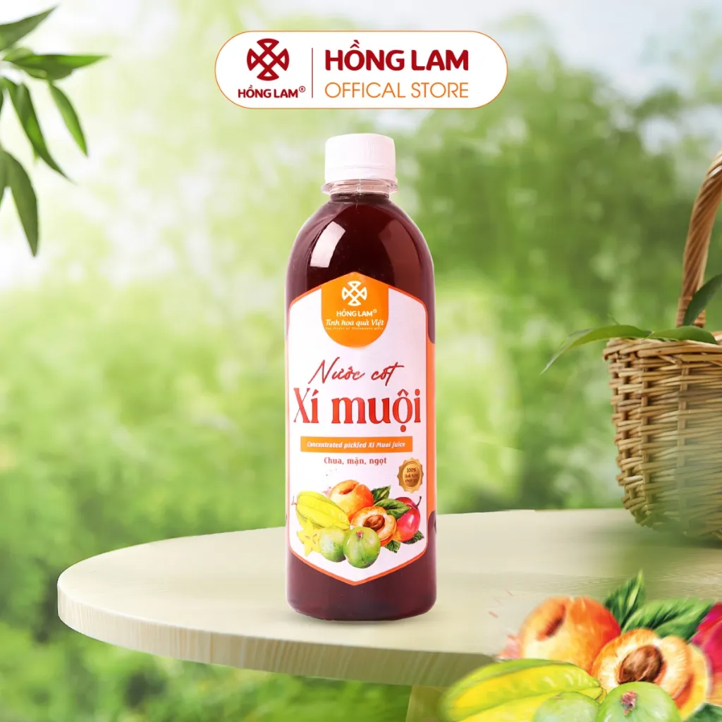 Ảnh Nước cốt xí muội Hồng Lam chai (500ml). Có vị chua ngọt 3