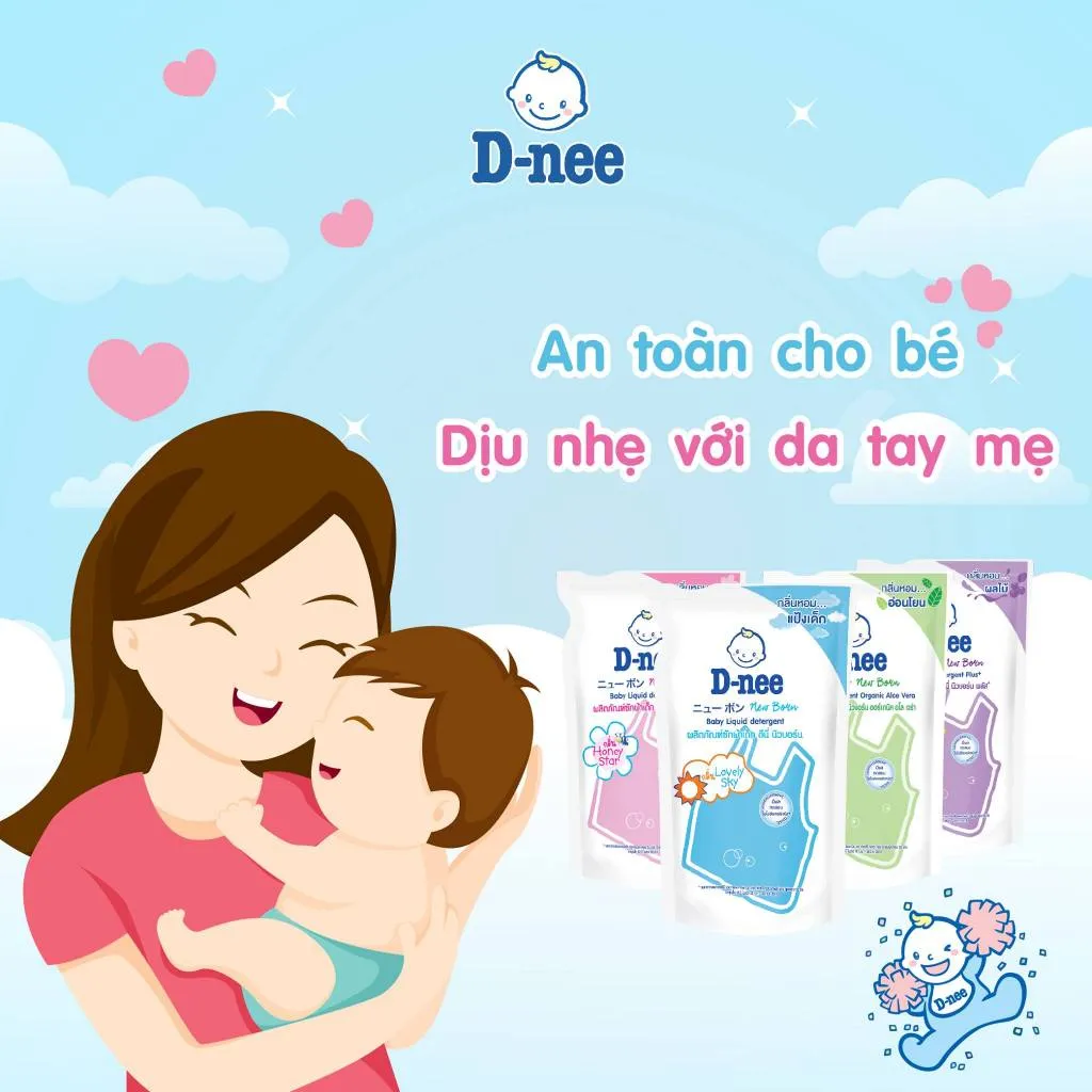 Ảnh Nước giặt quần áo cho bé Dnee túi 550ml chính hãng đủ màu 3