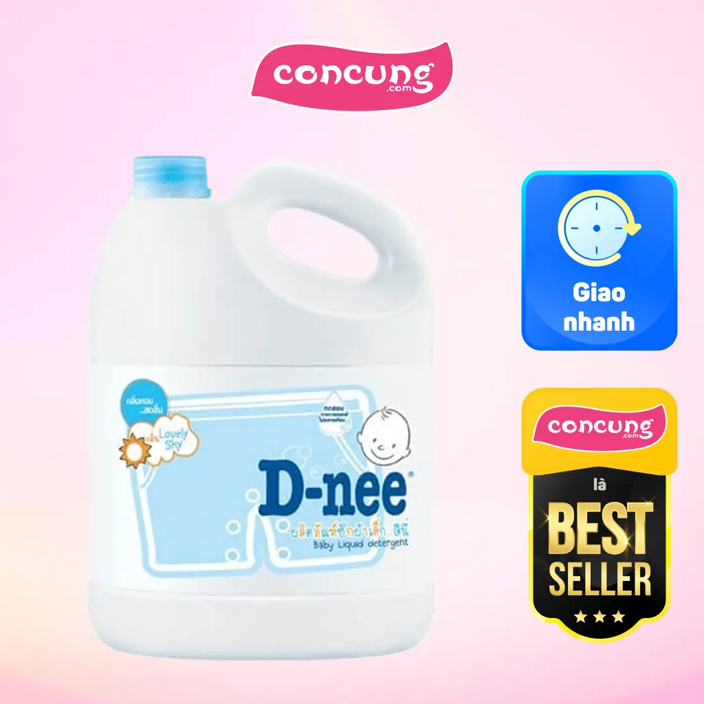 Ảnh Nước giặt quần áo em bé D-nee Xanh - Lovely Sky 3L/2.8 1