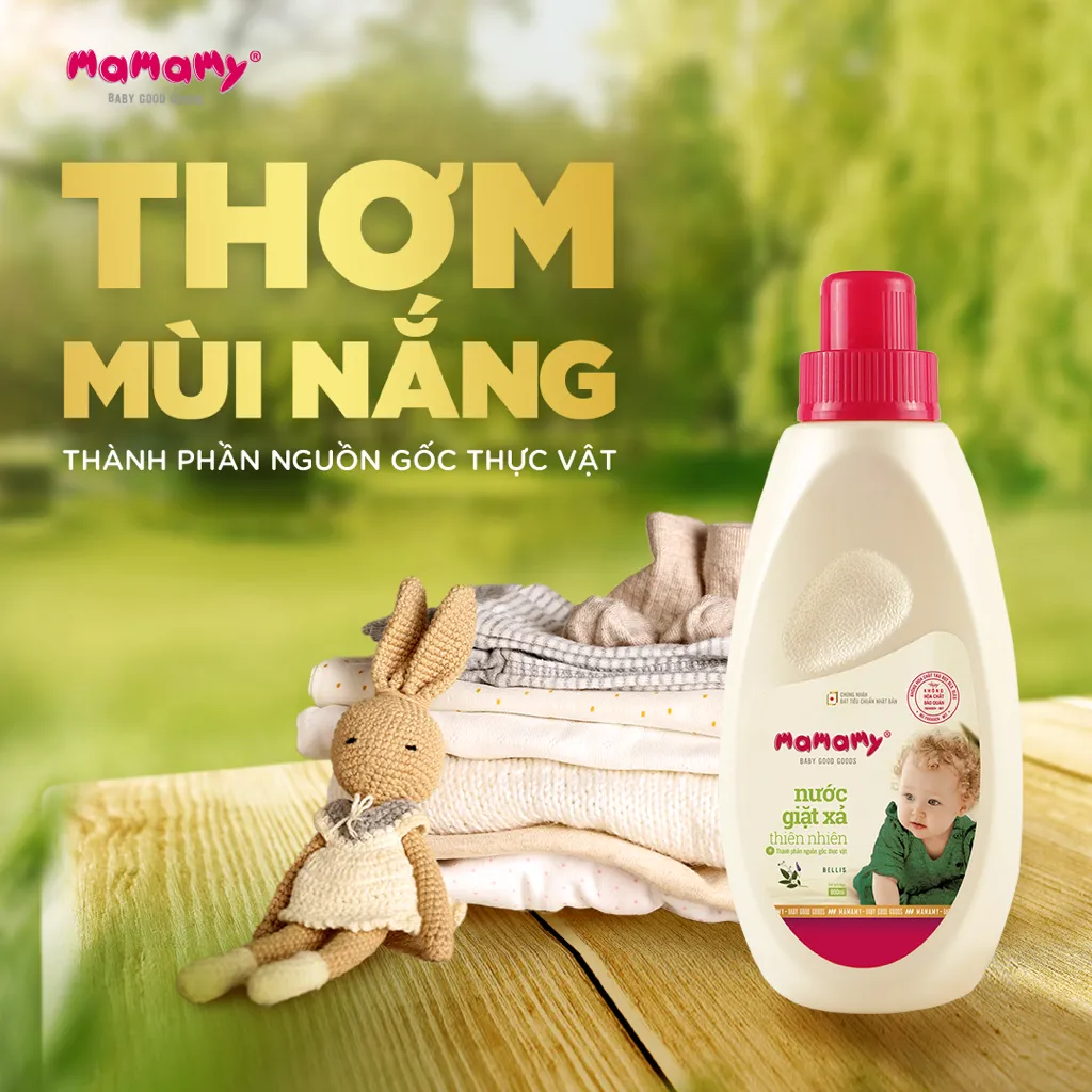 Ảnh Nước giặt xả cho bé, nguồn gốc tự nhiên Mamamy túi 800ml an toàn, tiện lợi túi có vòi phiên bản mới 2