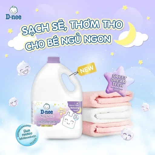 Ảnh Nước giặt xả Dnee bình tím 3000ml mẫu mới chính hãng 4