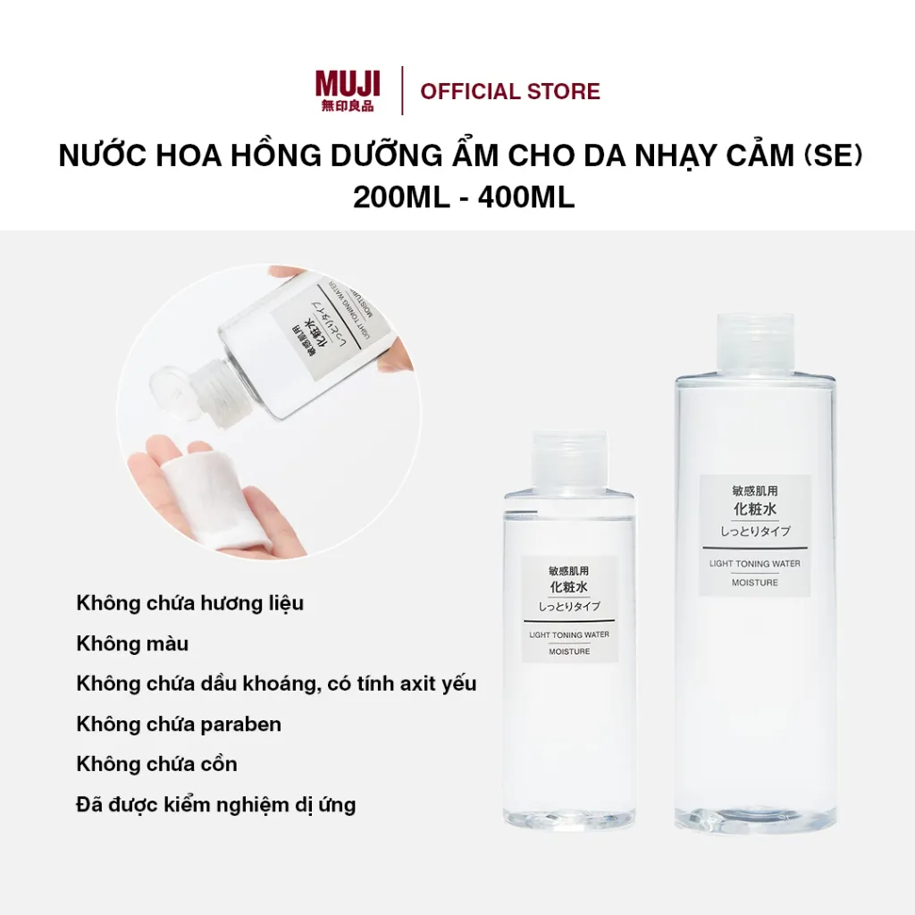 Ảnh Nước Hoa Hồng Dưỡng Ẩm cho Da Nhạy Cảm (Sensitive) - 200ml/400ml MUJI 1