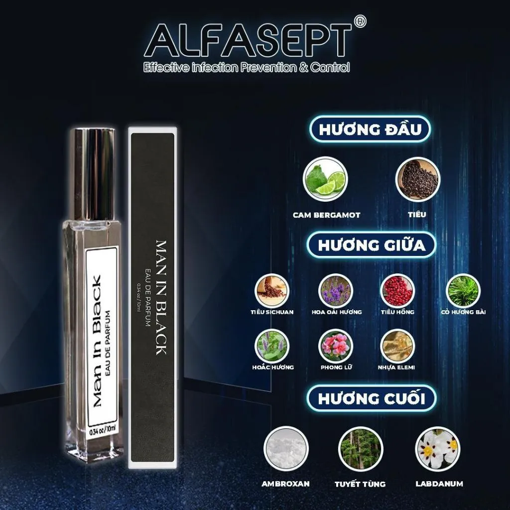 Ảnh Nước Hoa Nam LEMOND Man In Black 10ml Mùi Hương Nam Tính, Tươi Mát và Lưu Hương Tốt 10ml 2