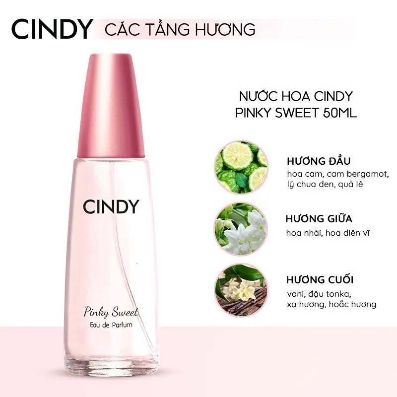 Ảnh Nước hoa nữ Cindy Pinky Sweet mùi hương ngọt ngào trẻ trung 50ml 4
