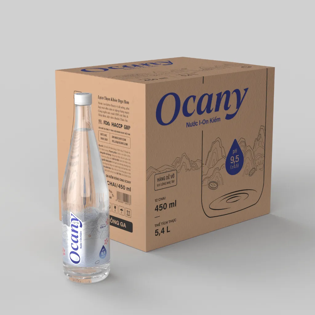Ảnh Nước ion kiềm Ocany chai thủy tinh thùng 12 chai 450ml 3