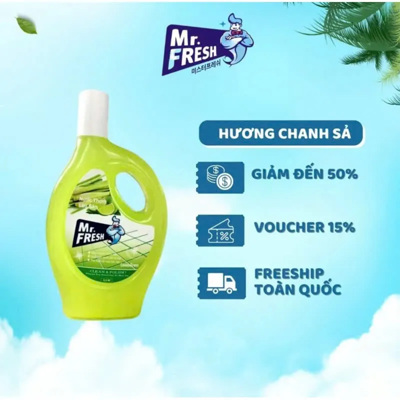 Ảnh Nước lau sàn đậm đặc Mr.Fresh 1.1L  sạch thơm tươi mát 3