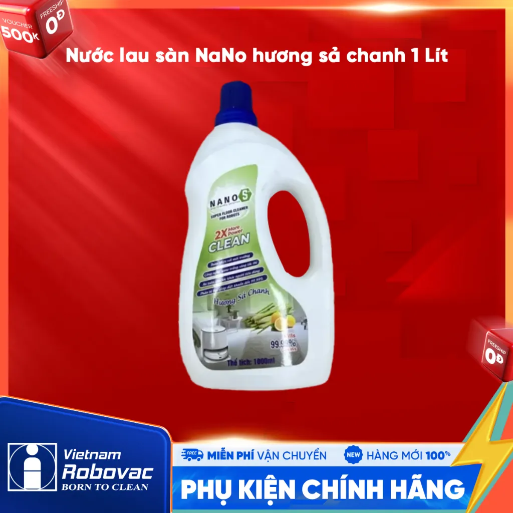 Ảnh Nước Lau Sàn Cho Robot Hút Bụi NaNo Hương Sả Chanh Chai 1 Lít - Hương Sả Chanh 1