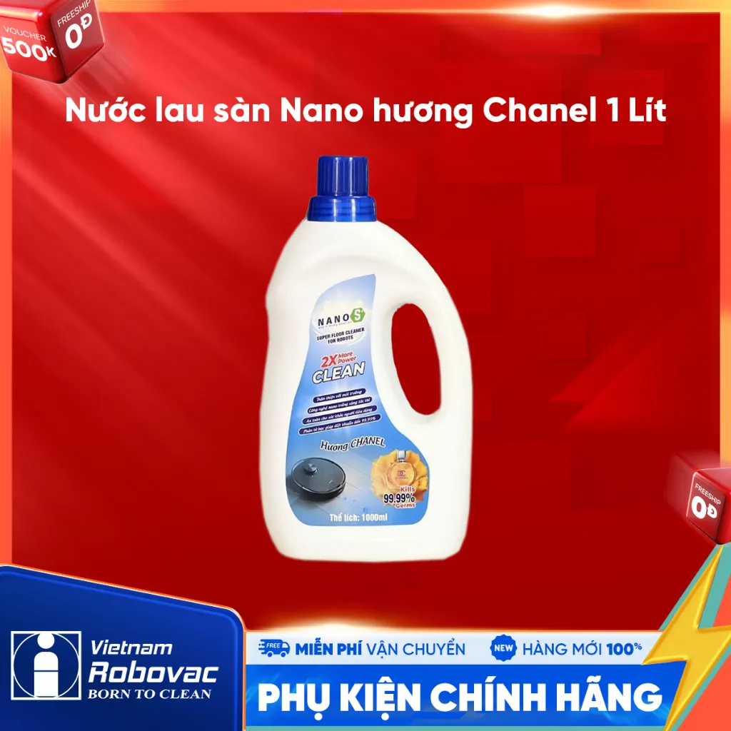 Ảnh Nước Lau Sàn Cho Robot NaNo Hương Chanel – Chai 1 Lít 1