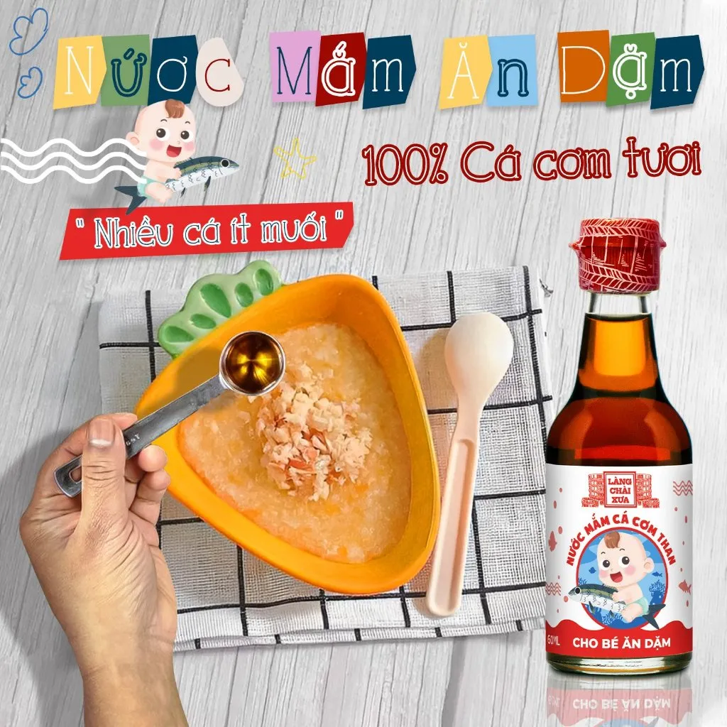 Ảnh Nước mắm Cá Cơm Than Làng Chài Xưa cho bé ăn dặm từ 6 Tháng Tuổi an toàn, nhiều cá ít muối vitamin 60ml/chai 2