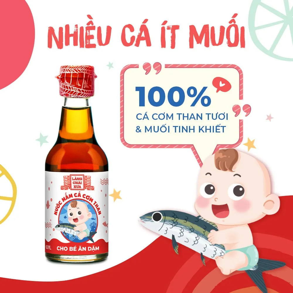 Ảnh Nước mắm Cá Cơm Than Làng Chài Xưa cho bé ăn dặm từ 6 Tháng Tuổi an toàn, nhiều cá ít muối vitamin 60ml/chai 4
