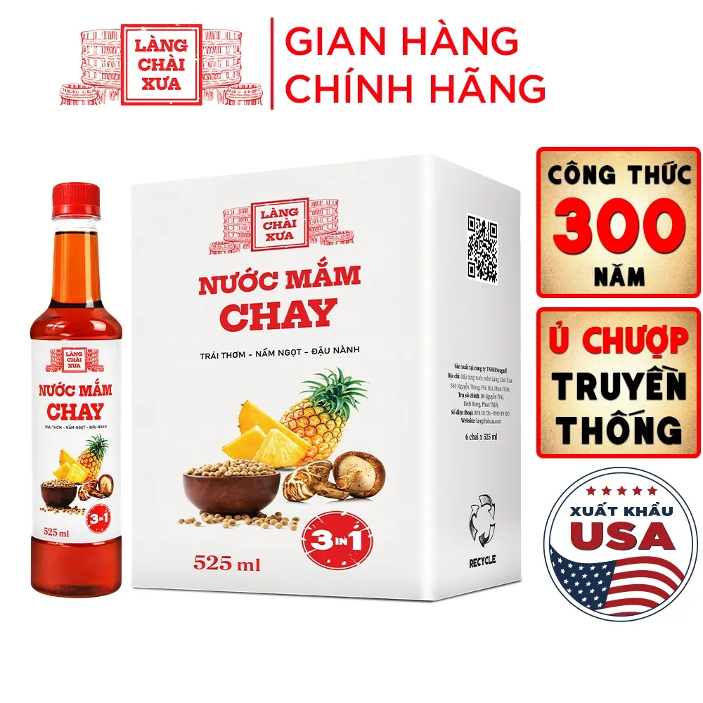 Ảnh Nước mắm chay 3 trong 1 Làng Chài Xưa (01 chai) 525ml trái thơm nấm ngọt đậu nành 300 năm truyền thống 1