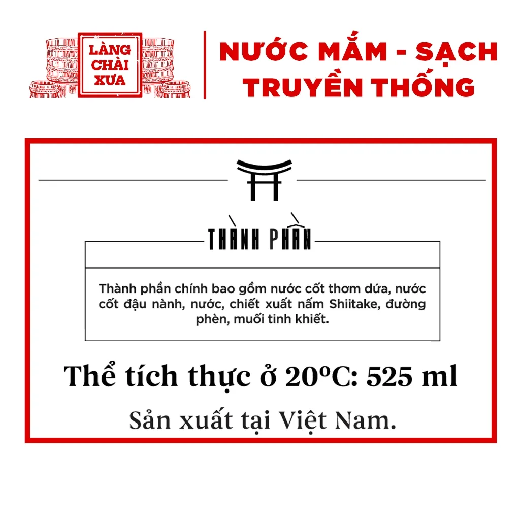 Ảnh Nước mắm chay cao cấp Shiitake ủ chượp từ đậu nành, nấm ngọt Shiitake và trái thơm, chai nhựa 525ml/chai Làng Chài Xưa 2